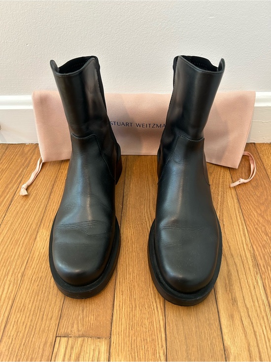 Stuart Weitzman Shoes - Stuart Weitzman Black Leather Stretch Ankle Boots 6